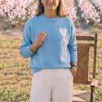 Blue [a36 jacquard round neck cotton gauze style]