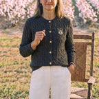 Gray (four-color sequined sweater cardigan)