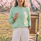 Light green [a36 jacquard round neck cotton yarn style]