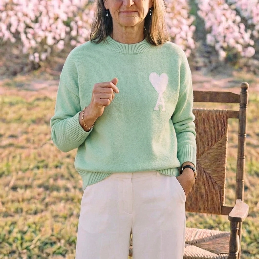 Light green [a36 jacquard round neck cotton yarn style]