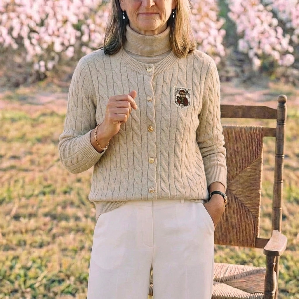 Oatmeal color (four-color sequined sweater cardigan)