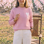 Pink [a36 jacquard round neck cotton yarn style]