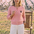 Pink (four-color sequined sweater cardigan)