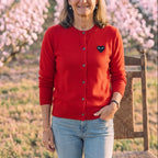 Round neck red black heart
