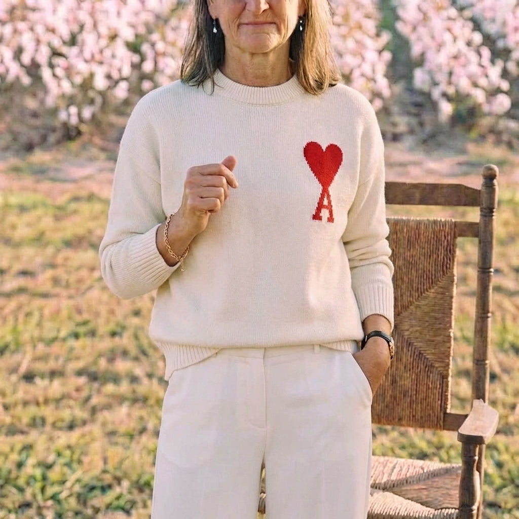 White [a36 jacquard round neck cotton yarn style]